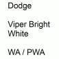 Preview: Dodge, Viper Bright White, WA / PWA.